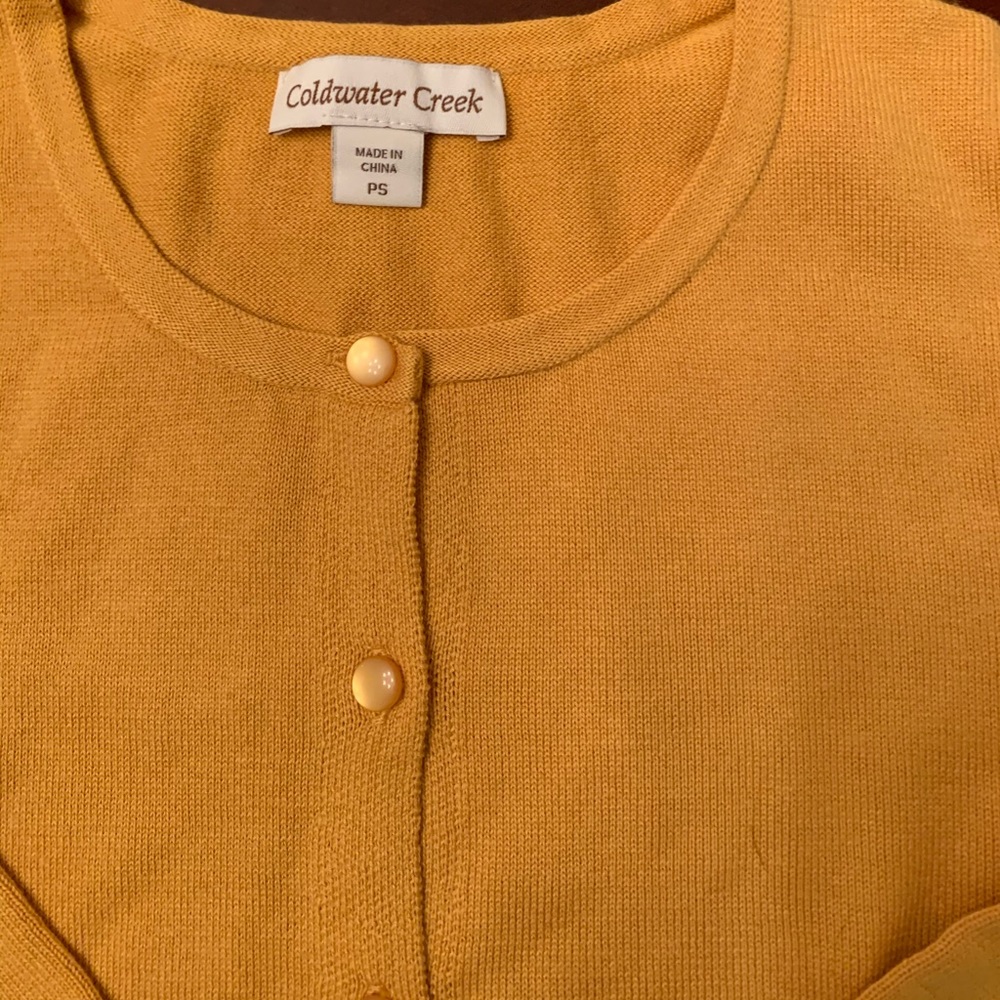 Coldwater Creek mustard cardigan